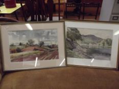 Two framed watercolours, signed Eleanor Mather and