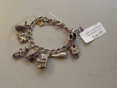 Silver charm bracelet