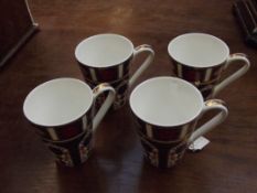 4 Royal Crown Derby Imari mugs