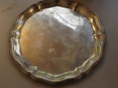 White metal salver