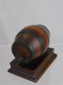 Antique Treen Ware String Barrel, approx 12 x 12 cms