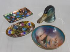 An Antique French 'Ducky' Kirby Beard & Co Bottle Opener, together with two unusual glass enamel