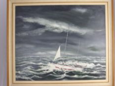 Gerant Ash, Original Oil on Canvas, entitled 'Jewel with Cape Horn', label to verso Sir Francis