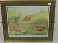 Enid Blyton, two prints, one depicting