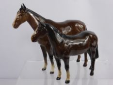 Two Beswick Horses, marks to base.