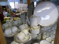 A Part Noritake Coffee Set, comprising six coffee cans and saucers, sugar bowl, coffee pot and large
