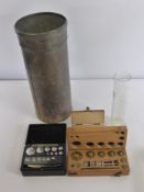 Three Boxes Containing Various Letter and Balance Weights, including Griffin & George, Birmingham,