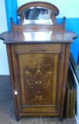 An Edwardian Music Cabinet, with decorative inlay, fitted interior and mirrored gallery, approx