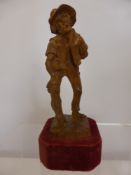 A Carved Oak Figure Depicting an Elderly Man, the figure believed to be carved by Polish Prisoner'