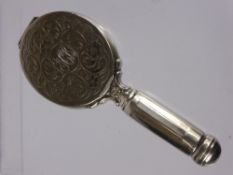 A Solid Silver 835 Hallmarked Lipstick and Powder Compact, the compact in the form of a miniature