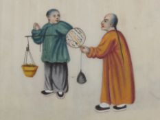 A Booklet of Chinese Rice Paper Paintings, depicting various scenes of domestic life, approx 10 in