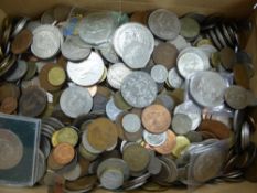A Collection of Miscellaneous Coins, including G.B. and All World, crowns, sixpences, threepence