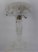 A Bohemian Cut Glass Lamp Base and Shade. Lamp Base approx 47 cms.