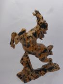 A Stone Figure of a Rearing Horse, approx 34 cms high.