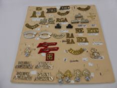 A Quantity of Military Badges and Titles, including Royal Garrison, Royal Green Jacket, Royal Tank