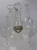 Three Crystal Decanters, including a Stuart Crystal Ships Decanter, 'Cristal' Atlantis Portuguese