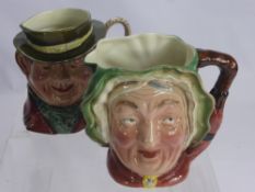 Four Beswick Ware Character Jugs, including Micawber, Tony Weller (2), Sairy Gamp. (4)