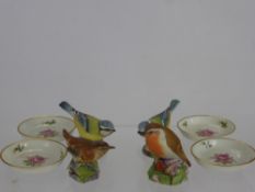 Miscellaneous West German Pin Dishes, including Kaiser and Rosenthal depicting birds and floral