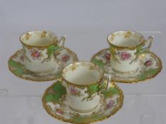 19th Century Coalport Fine Bone China, comprising four demitasse and five saucers.