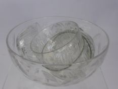 A Quantity of Glass, including six cut glass custards and a contemporary trifle bowl together with a