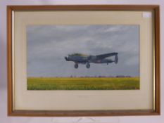 An Oil Painting on Board, depicting the Lancaster (Popsie of 617 Dam Buster Squadron) entitled 