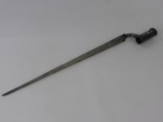 An 1842 Model Brown Bess Bayonet, the bayonet measures 2l.1/8 inch with the blade measuring 17