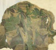 Denison Paratroopers Smock, with black British military beret and one other, in vintage case.