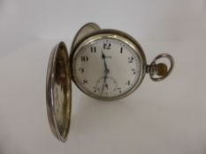 A Gentleman's Solid Silver Full Hunter Self Wind CYMA Pocket Watch, Birmingham hallmark dd 1937,