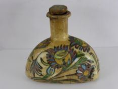 Antique Polychrome Bottle and Cover Iznik, hand painted with floral and foliate decoration, complete