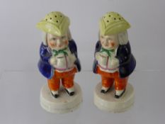 A Pair of 19th Century Staffordshire Toothpick Holders, in the form of Toby's, approx 16 cms