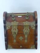 An Antique Oak and Brass Coal Scuttle.