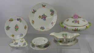 A Quantity of Herend Fine Bone China, Queen Victoria Pattern, including eight dinner plates 25
