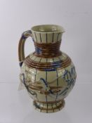 An Unusual Antique Wedgwood Ale Jug, the jug with applied moulding depicting bulrushes, approx 22