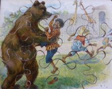 A Box of Five Nursery Puzzles, by J.W.S. & S., Bavaria entitled 