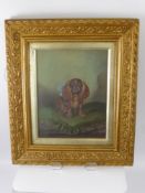 Frederick French 1896-1914, Oil on canvas, depicting a King Charles Spaniel, monogrammed lower left,