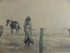 Martin Caulkin R.I, hand signed print entitled 'Enclosure' by the Worcestershire artist, approx 29 x