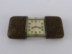 A Vintage 0.935 Silver Movado Chronometer, Ermeto case nr 1199702, mm GS travelling watch.