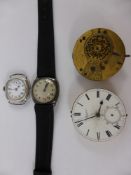 A Collection of Miscellaneous Watches, including two silver cased wrist watches, one with minute