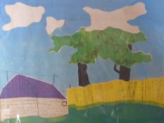 W.J. Koster, Contemporary Landscape, entitled 'Krommenie' dd 1972, with gallery label to verso '