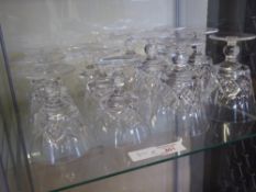 Quantity of Stuart Crystal, comprising six red wine goblets and six white wine goblets, twelve