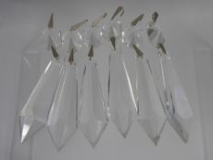 Sixteen Waterford Crystal Long Droplets, possibly for Christmas decoration, together with ten