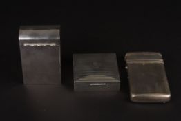 A late 19th century Continental silver cigar case with double opening toptogether with a Chester