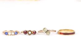 A diamond two stone crossover ringset with stones weighing approx. 0.20cts each, together with a