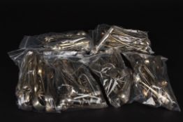 A large collection of silver plated sugar nips and tongsof various shapes and sizes., Condition: