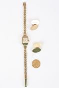 A J. W. Bensons ladies wristwatch  on 9ct gold bracelet, together with a pair of 9ct cufflinks