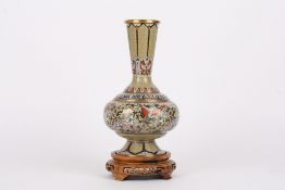 A 20th century Chinese cloisonné enamel baluster vasethe flared neck with reticulated ground and