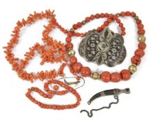 A 19th century Russian silver and niello enamel two piece buckle with floral decoration, the