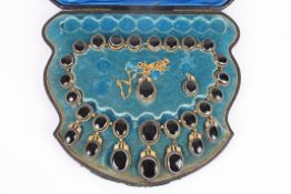 An Impressive Victorian banded agate necklace of Etruscan design, the full neck piece set with