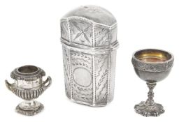 A George III novelty silver etui case or pill box hallmarked Birmingham 1796 by Samuel Pemberton,