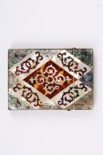 A Victorian tortoiseshell, mother-of-pearl and abalone calling card case with applied decorative